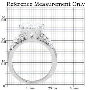 TK197 - Stainless Steel Ring High polished (no plating) Women AAA Grade CZ Clear