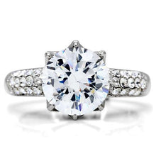 TK197 - Stainless Steel Ring High polished (no plating) Women AAA Grade CZ Clear