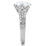 TK197 - Stainless Steel Ring High polished (no plating) Women AAA Grade CZ Clear