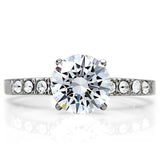 TK198 - Stainless Steel Ring High polished (no plating) Women AAA Grade CZ Clear