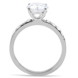 TK198 - Stainless Steel Ring High polished (no plating) Women AAA Grade CZ Clear