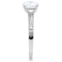 TK198 - Stainless Steel Ring High polished (no plating) Women AAA Grade CZ Clear