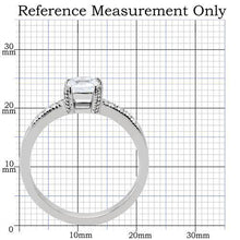 TK199 - Stainless Steel Ring High polished (no plating) Women AAA Grade CZ Clear