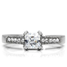 TK199 - Stainless Steel Ring High polished (no plating) Women AAA Grade CZ Clear