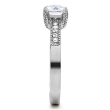 TK199 - Stainless Steel Ring High polished (no plating) Women AAA Grade CZ Clear