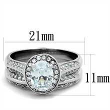 TK1W163 - Stainless Steel Ring High polished (no plating) Women AAA Grade CZ Clear