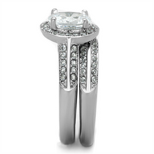 TK1W163 - Stainless Steel Ring High polished (no plating) Women AAA Grade CZ Clear