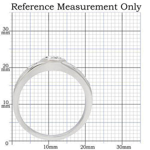 TK200 - Stainless Steel Ring High polished (no plating) Women AAA Grade CZ Clear