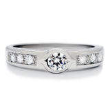 TK200 - Stainless Steel Ring High polished (no plating) Women AAA Grade CZ Clear