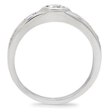 TK200 - Stainless Steel Ring High polished (no plating) Women AAA Grade CZ Clear