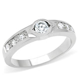 TK200 - Stainless Steel Ring High polished (no plating) Women AAA Grade CZ Clear