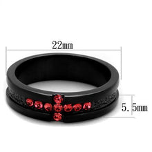 TK2017 - Stainless Steel Ring IP Black(Ion Plating) Women Top Grade Crystal Rose