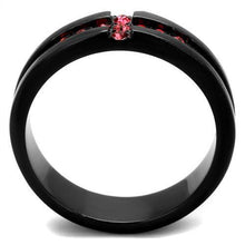 TK2017 - Stainless Steel Ring IP Black(Ion Plating) Women Top Grade Crystal Rose