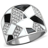 TK2024 - Stainless Steel Ring High polished (no plating) Women Top Grade Crystal Clear
