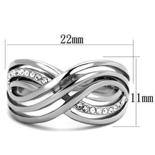 TK2025 - Stainless Steel Ring High polished (no plating) Women Top Grade Crystal Clear