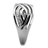 TK2025 - Stainless Steel Ring High polished (no plating) Women Top Grade Crystal Clear