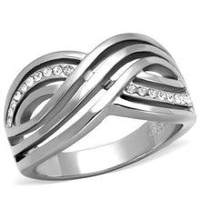TK2025 - Stainless Steel Ring High polished (no plating) Women Top Grade Crystal Clear