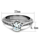 TK2026 - Stainless Steel Ring High polished (no plating) Women AAA Grade CZ Clear