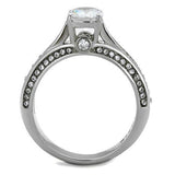 TK2026 - Stainless Steel Ring High polished (no plating) Women AAA Grade CZ Clear