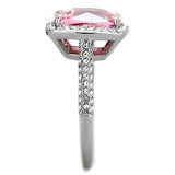 TK2027 - Stainless Steel Ring High polished (no plating) Women AAA Grade CZ Rose