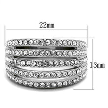 TK2029 - Stainless Steel Ring High polished (no plating) Women Top Grade Crystal Clear