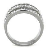TK2029 - Stainless Steel Ring High polished (no plating) Women Top Grade Crystal Clear