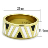 TK2037 - Stainless Steel Ring IP Gold(Ion Plating) Women Epoxy Multi Color