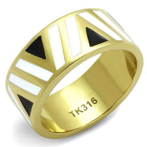 TK2037 - Stainless Steel Ring IP Gold(Ion Plating) Women Epoxy Multi Color