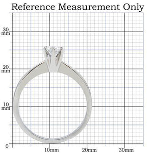 TK203 - Stainless Steel Ring High polished (no plating) Women AAA Grade CZ Clear