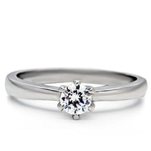 TK203 - Stainless Steel Ring High polished (no plating) Women AAA Grade CZ Clear