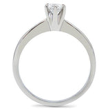 TK203 - Stainless Steel Ring High polished (no plating) Women AAA Grade CZ Clear