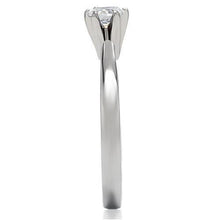 TK203 - Stainless Steel Ring High polished (no plating) Women AAA Grade CZ Clear