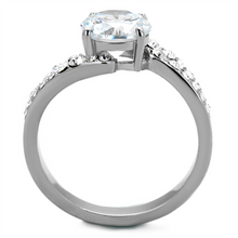 TK2040 - Stainless Steel Ring High polished (no plating) Women AAA Grade CZ Clear
