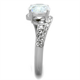 TK2040 - Stainless Steel Ring High polished (no plating) Women AAA Grade CZ Clear