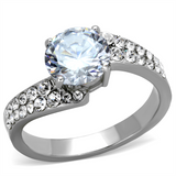 TK2040 - Stainless Steel Ring High polished (no plating) Women AAA Grade CZ Clear