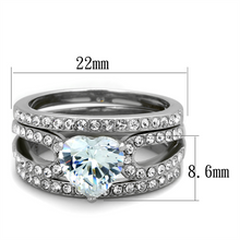 TK2041 - Stainless Steel Ring High polished (no plating) Women AAA Grade CZ Clear