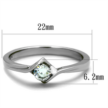 TK2042 - Stainless Steel Ring High polished (no plating) Women AAA Grade CZ Clear