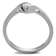 TK2042 - Stainless Steel Ring High polished (no plating) Women AAA Grade CZ Clear