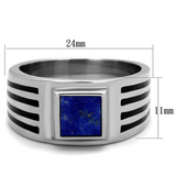 TK2047 - Stainless Steel Ring High polished (no plating) Men Precious Stone Montana