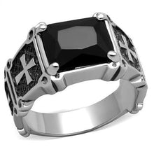 TK2055 - Stainless Steel Ring High polished (no plating) Men Synthetic Jet