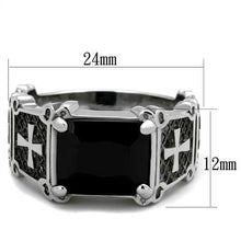 TK2055 - Stainless Steel Ring High polished (no plating) Men Synthetic Jet