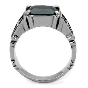 TK2055 - Stainless Steel Ring High polished (no plating) Men Synthetic Jet