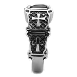 TK2055 - Stainless Steel Ring High polished (no plating) Men Synthetic Jet