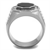 TK2066 - Stainless Steel Ring High polished (no plating) Men Top Grade Crystal Clear