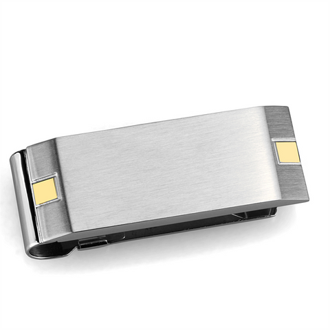 TK2069 - Stainless Steel Money clip Two-Tone IP Gold (Ion Plating) Men No Stone No Stone