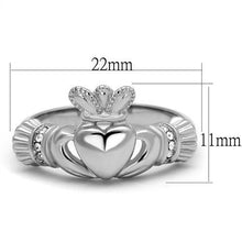 TK2094 - Stainless Steel Ring High polished (no plating) Women Top Grade Crystal Clear