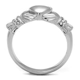 TK2094 - Stainless Steel Ring High polished (no plating) Women Top Grade Crystal Clear
