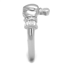 TK2094 - Stainless Steel Ring High polished (no plating) Women Top Grade Crystal Clear