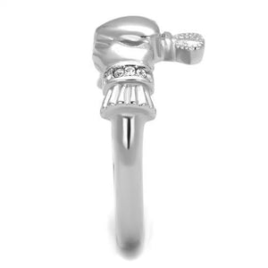 TK2094 - Stainless Steel Ring High polished (no plating) Women Top Grade Crystal Clear