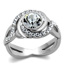 TK2111 - Stainless Steel Ring High polished (no plating) Women Top Grade Crystal Clear